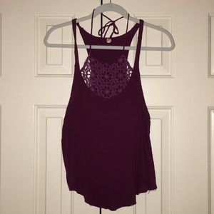 Purple tank with neckline detail